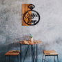 Wallity Canteen Escultura de pared de madera y metal nogal y negro